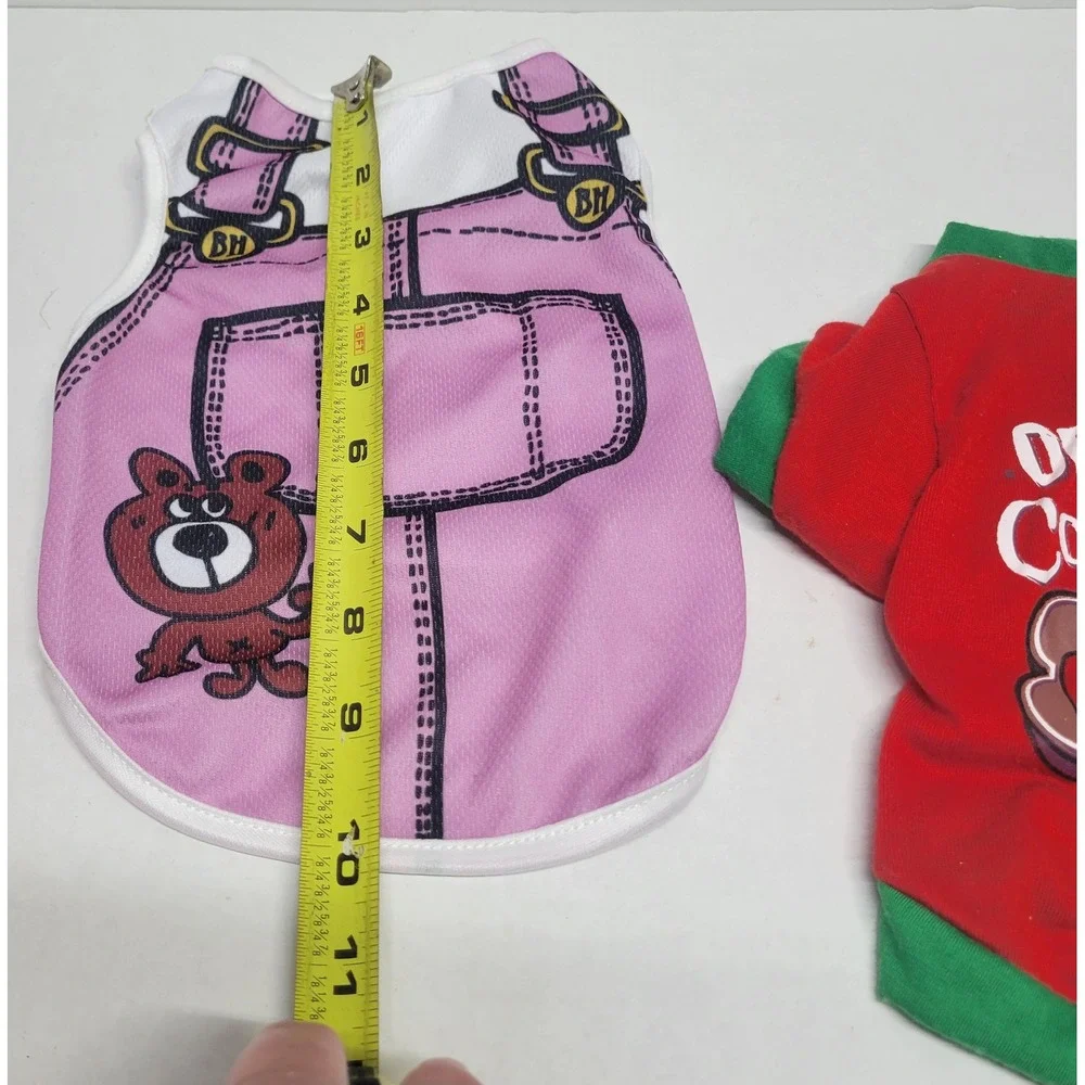 Born To‎ Be Loved Small Dog Shirt Bundle Pink Bear Mesh Red Cookie Tester 2pc S